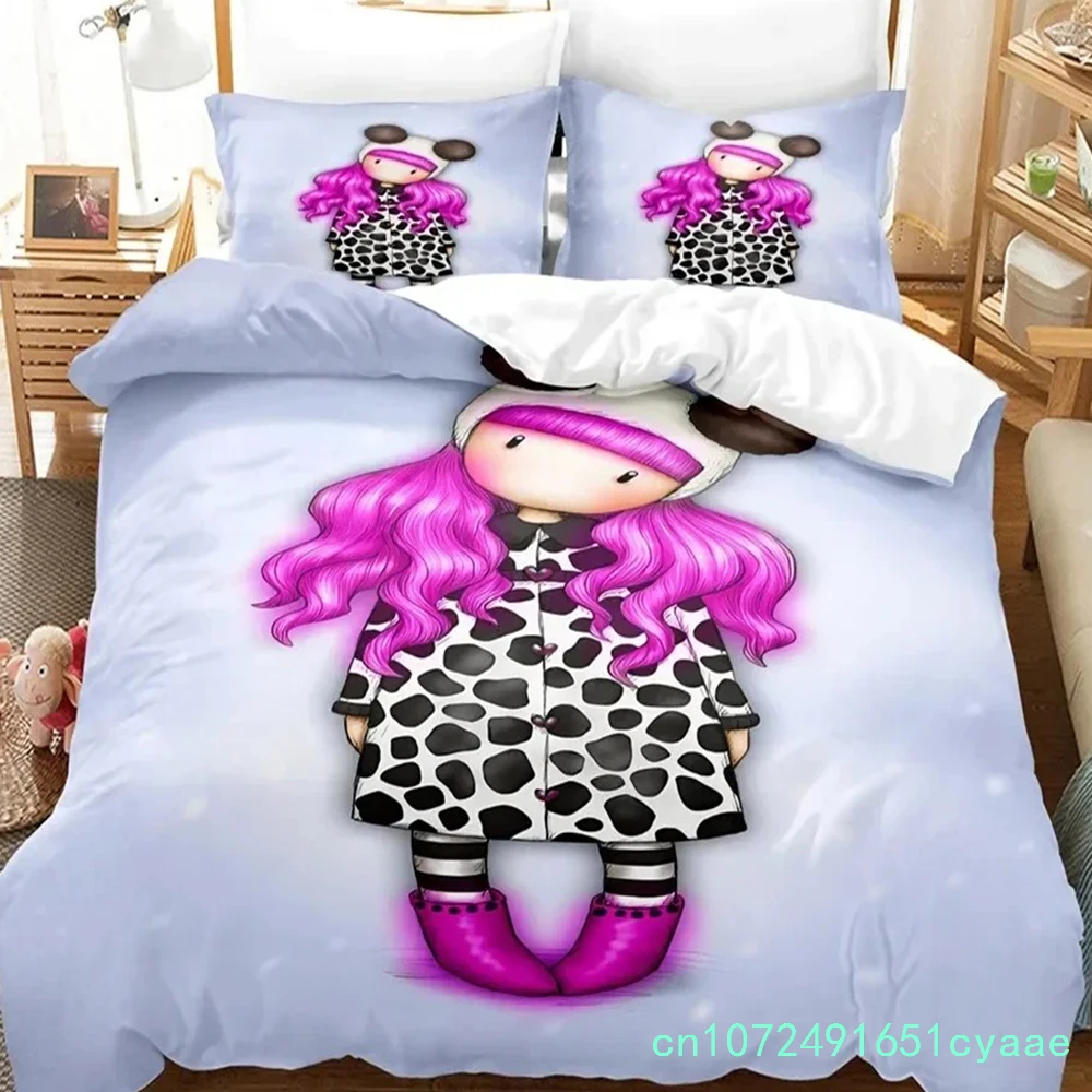 Santoro Gorjuss Anime Beautiful Girl Bedding Set Bedroom Soft Modern Bedspreads Comefortable Duvet Cover Quilt Cover Pillowcase