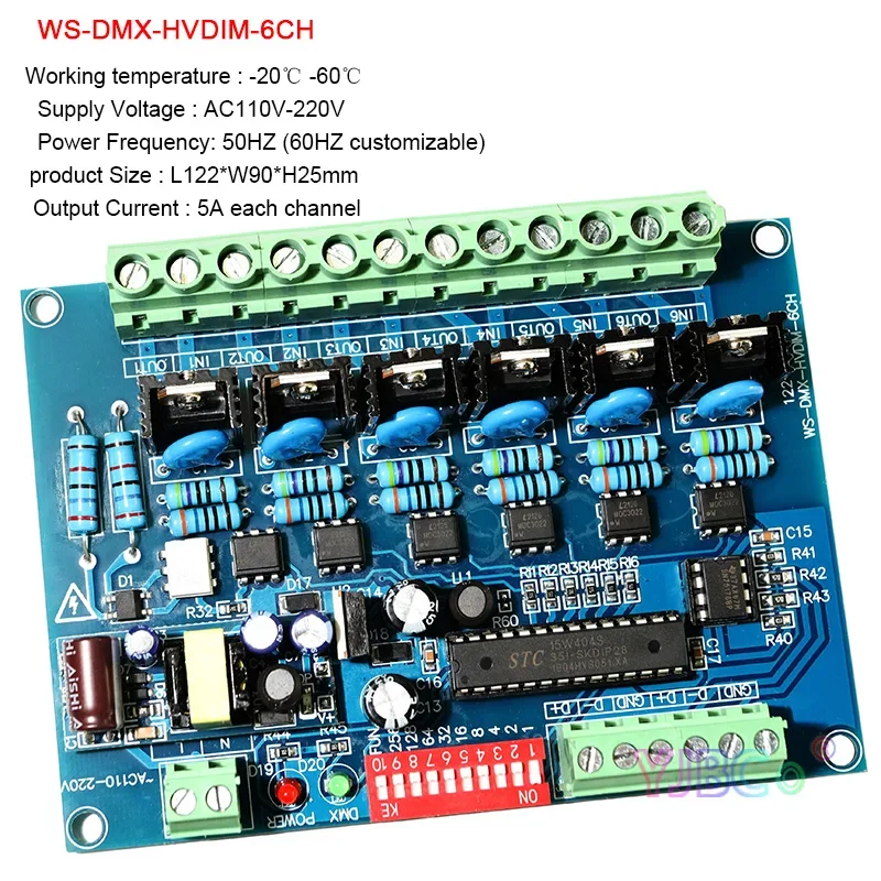 Imagem -03 - Decodificador de Alta Tensão com Controlador Dmx Rgb Rgbw Controlador para Luz Led Tira Lâmpada Luzes Fita 110v 220v ac ch 12 Canais ch