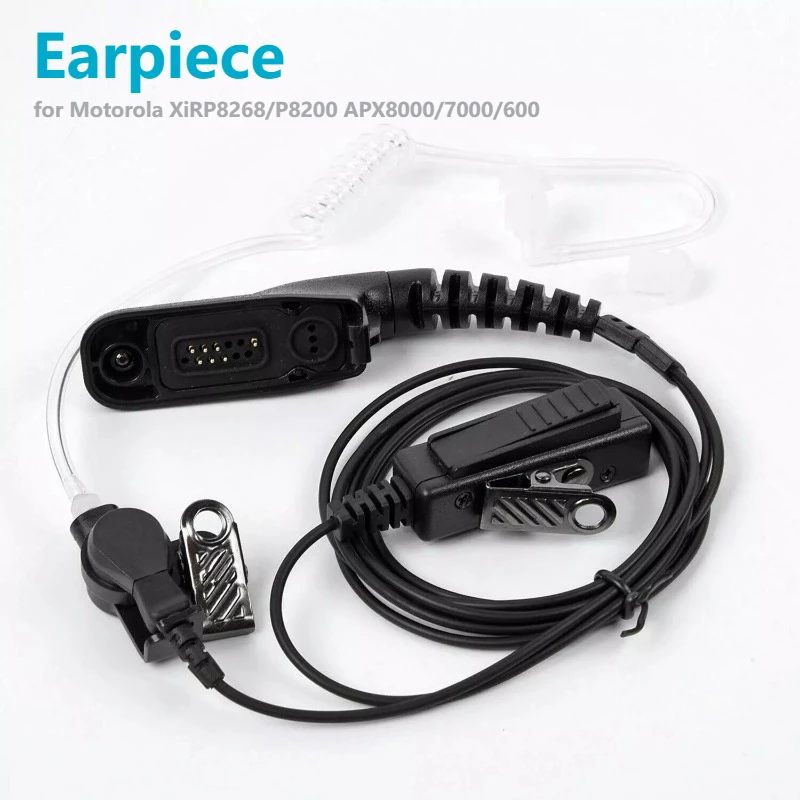 

PTT Mic Coil Air Tube Earpiece Mic for Motorola XPR6550 APX6000 APX7000 APX4000 APX8000 DP3400 DP3600 XiRP8268 XiRP8200 Radio