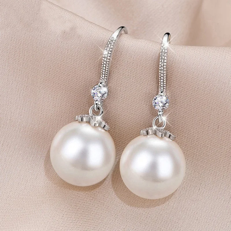 925 Sterling Silver Earrings freshwater pearl Flower for Women Luxury Wedding Jewelry Elegant Female Accessories Fashion Gift