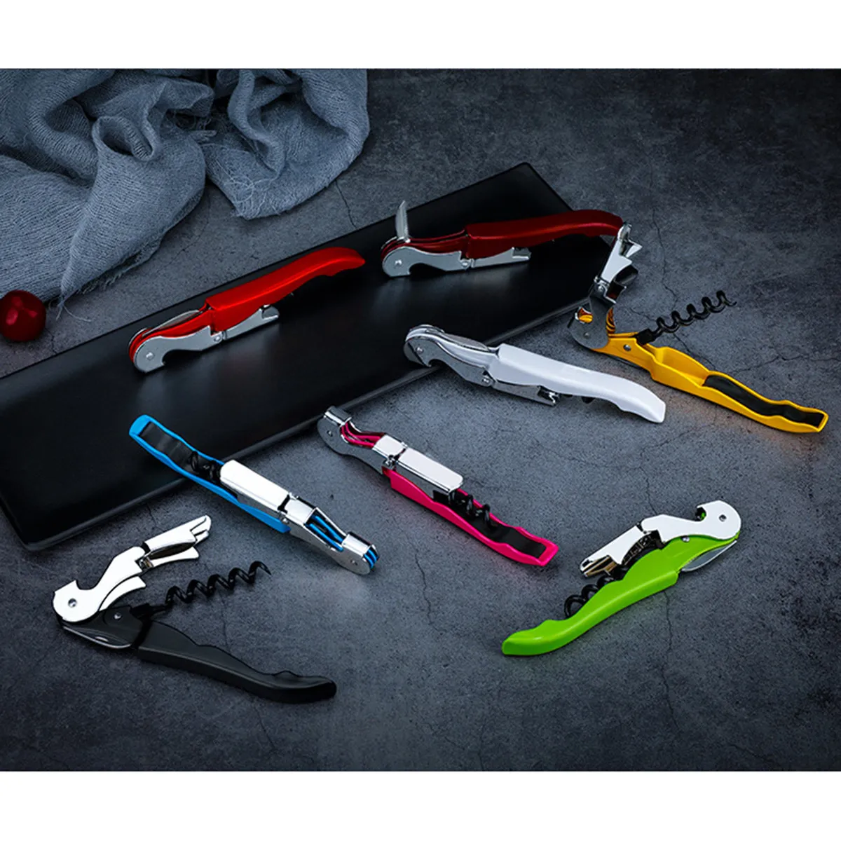 2Pcs Multifunctional Foldable Seahorse Knife Corkscrew Waiters Corkscrew Wine Bottle Opener Foil Cutter Beer Opener