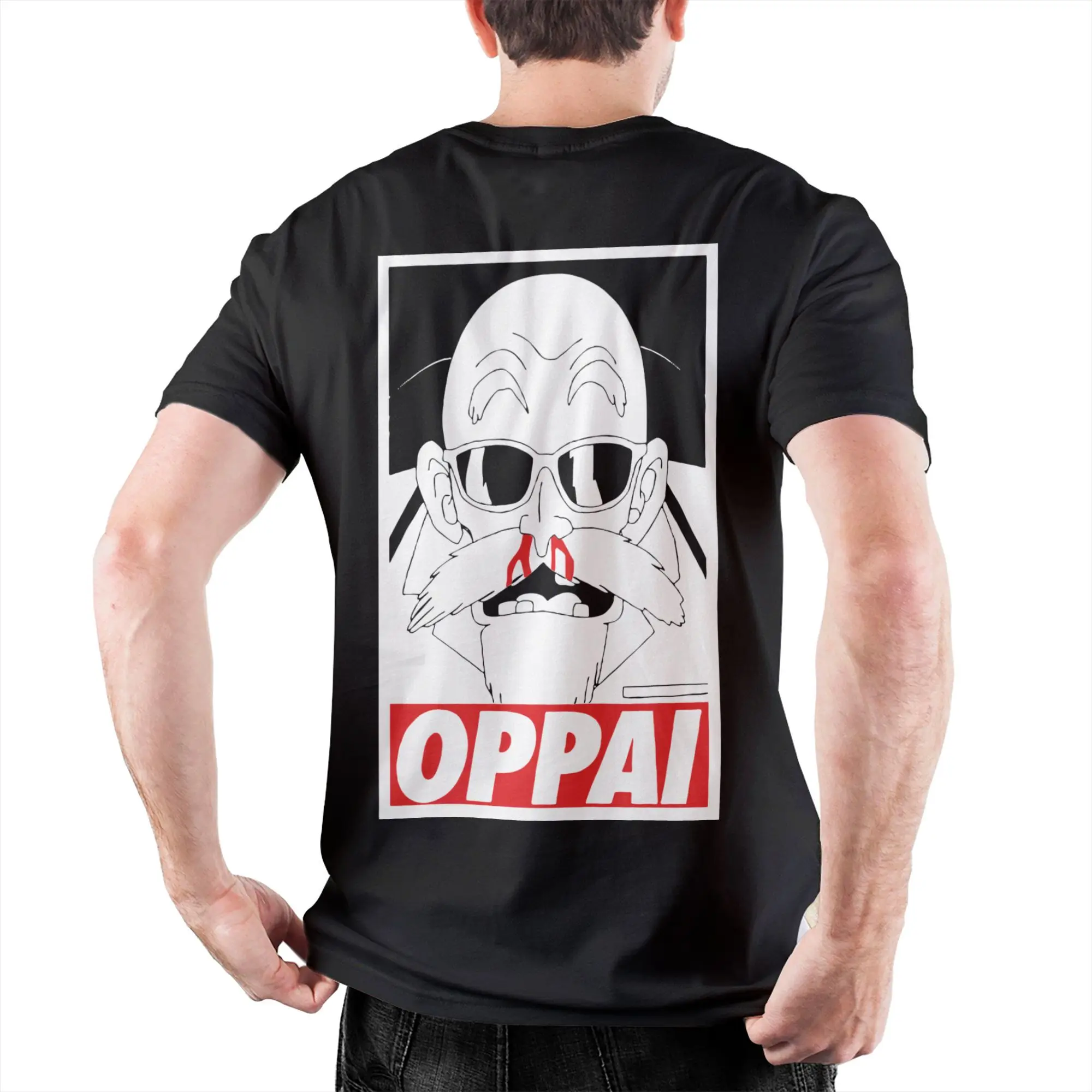 

Dragon Ball Master Roshi Kame Sennin Oppai Tshirt 100% Cotton T-Shirt Crew Neck Japan Hentai Tee Short Sleeve Clothing Plus Size