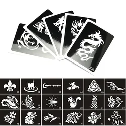10/20/50PCS Mixed Design Tattoo Stencils for Body Painting Airbrush Glitter Template Kids Flower Butterfly Henna Tattoo Stencil