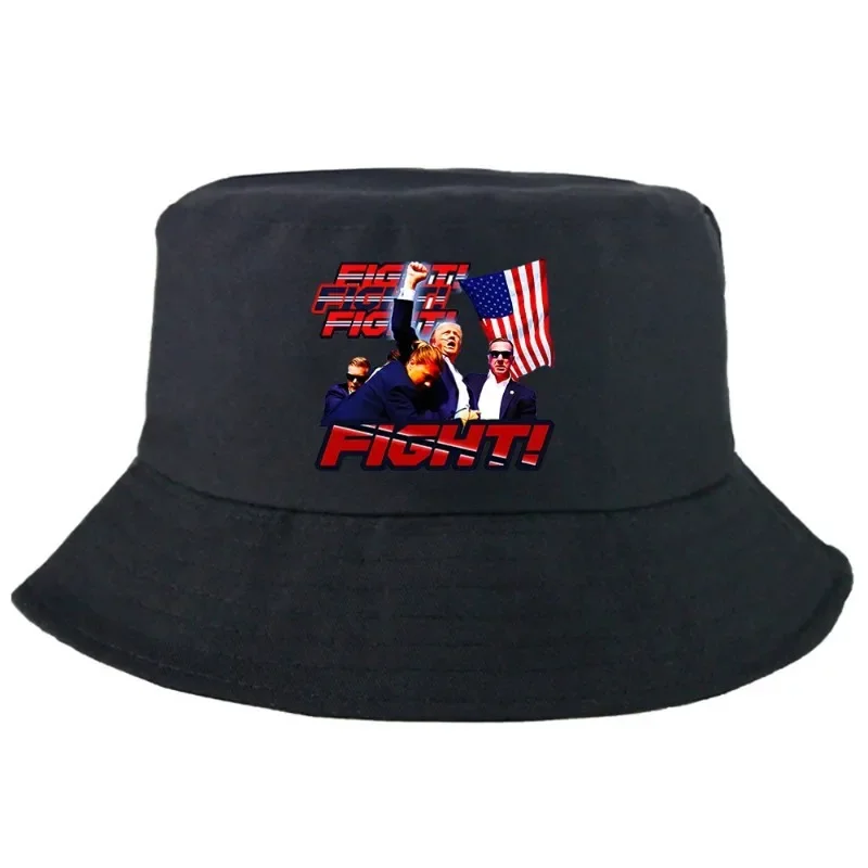 We Will Fight Forever TRUMP Bucket Hat Summer Woman Foldable Bucket Hat Man Fashion Unisex Outdoor Sunscreen Fishing Hunting Cap