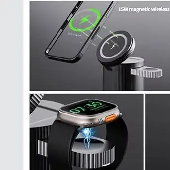 15W 4 in 1 Fast Magnetic Wireless Charger Stand For iWatch AirPods Pro 3 2 iPhone 16 15Pro 14 13 12 ProMax HUAWEI XIAOMI Samsung