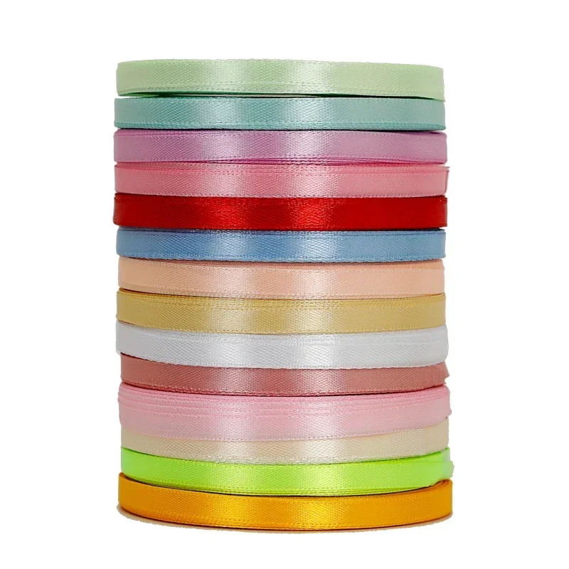 22yards/roll 6mm Satin Ribbon for  Wrapping Bows Making Floral Bouquets DIY Applicable Wedding Party Decoration,Gift Wrapping