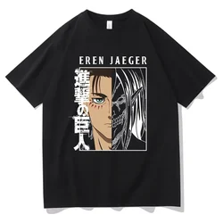 Anime Attack On Titan T Shirt AOT Eren Yeager Graphic Print Clothes Tops Fashion Plus Size Bawełniana koszulka z krótkim rękawem Kobiety Mężczyźni