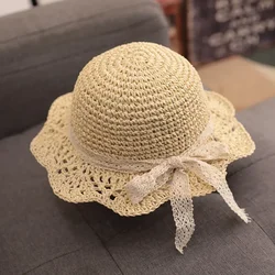 Children's Summer Hat Sunshade Lace Straw Baby Girl Cap Girls Baby Sunscreen Beach Hat Beach Children Panama Hat Princess