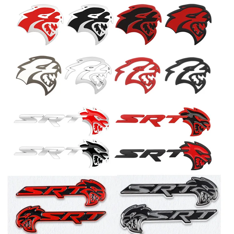 Car Hellcat‌ Leopard Head SRT Emblem Sticker Accessories For Dodge Cat Journey Charger Ram Caliber Nitro Dart Challenger Jcuv