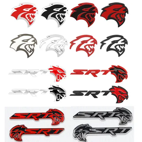 Car Hellcat‌ Leopard Head SRT Emblem Sticker Accessories For Dodge Cat Journey Charger Ram Caliber Nitro Dart Challenger Jcuv