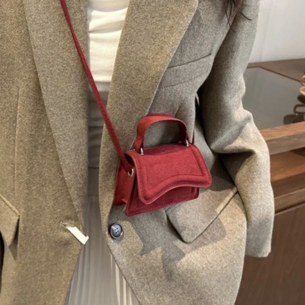 Women Mini Crossbody Bag Simple Casual Square Handbag Autumn Winter Fashion Single Shoulder Purse Outdoor Matching Storage Bag