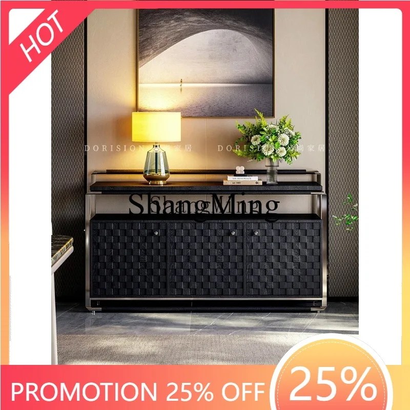 

CL Cabinet Living Room Wall Storage Cabinet Vintage Minimalist Solid Wood Entryway Cabinet