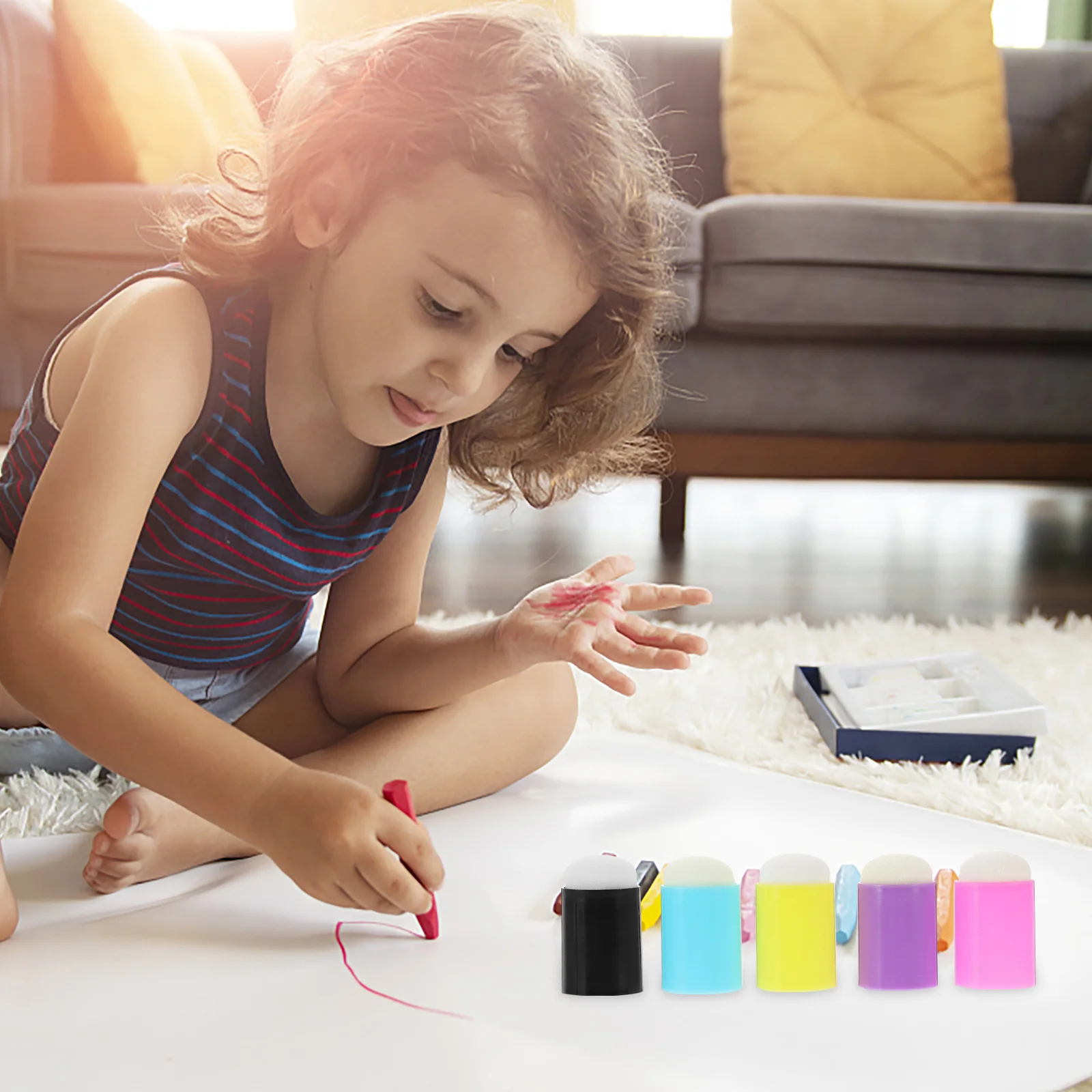 

25Pcs Finger Sponge Daubers Craft Finger Painting Tools Safe Reusable for Card Making Stamping Art Craft Sponge Dauber Set