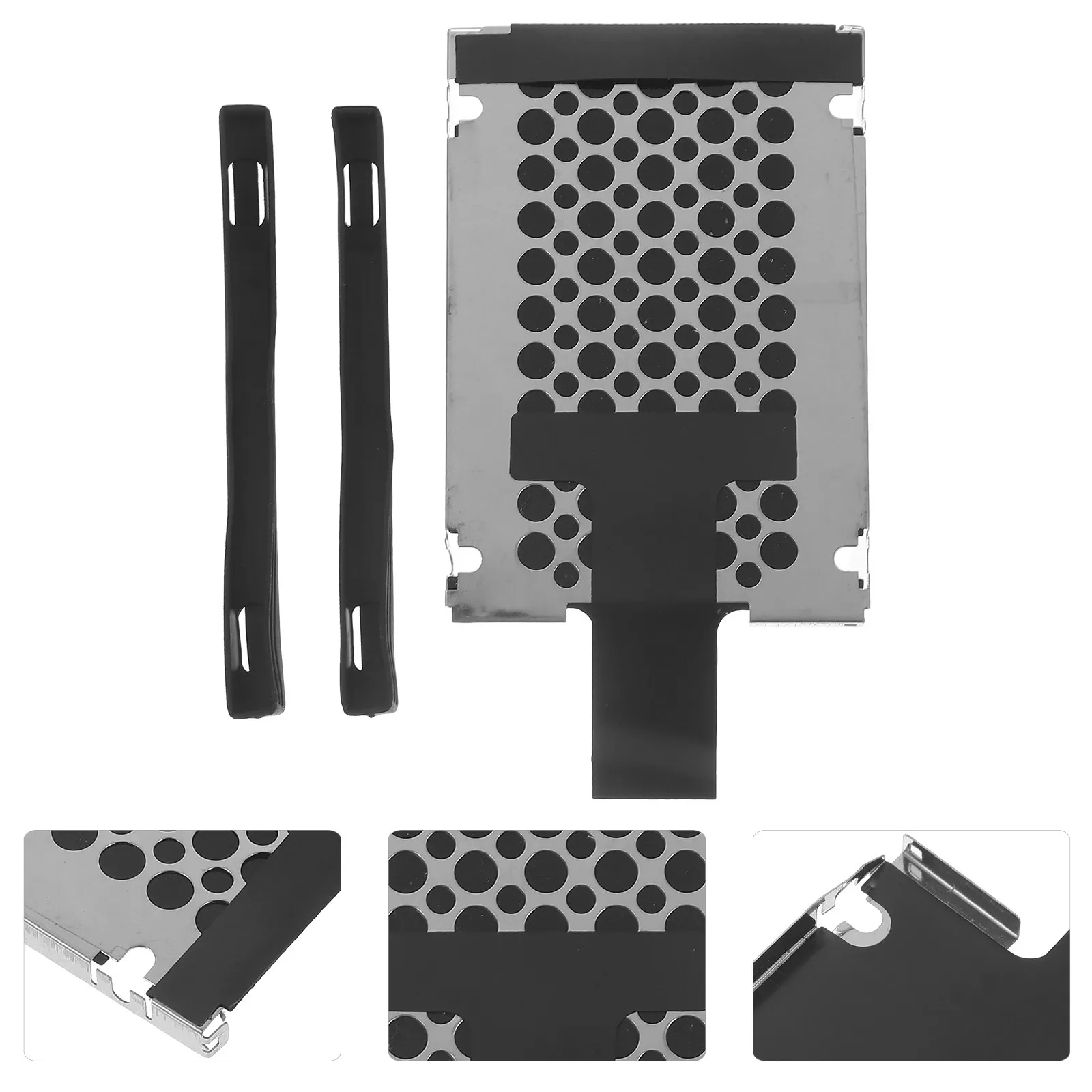 1Set Hard Drive Cage with Rubber Rails for Laptop Hdd Mounting Bracket Shock Absorbing Guide Rail Design Easy Install Hdd