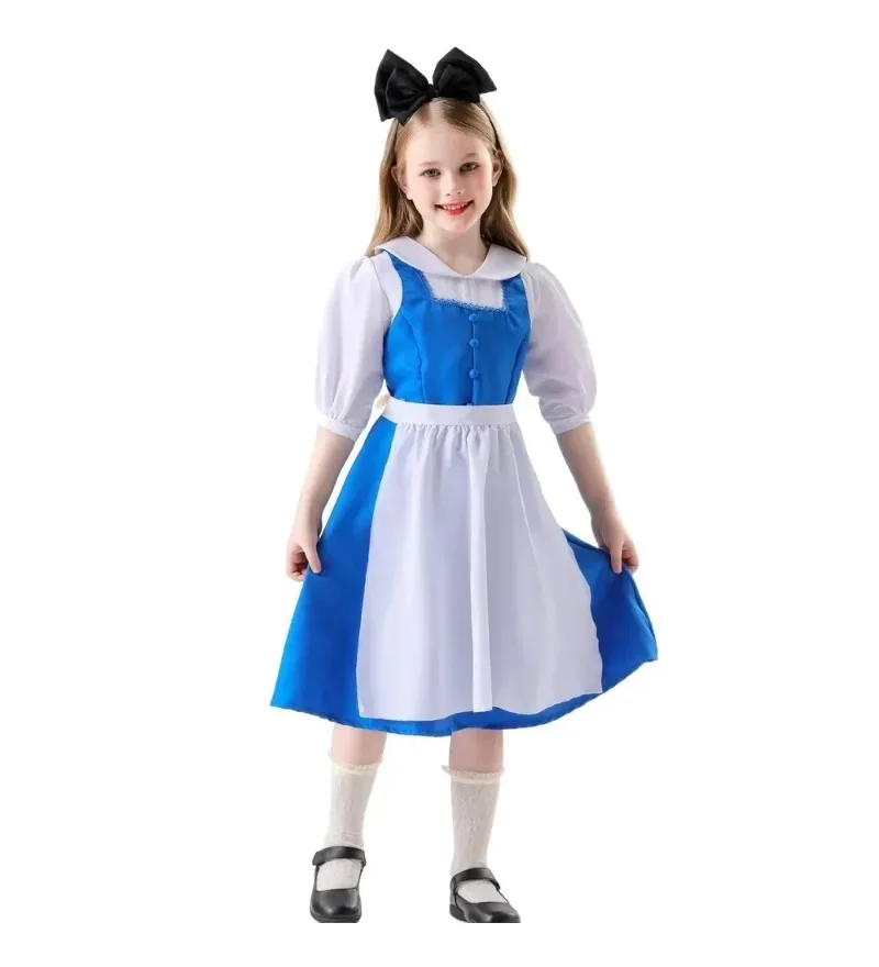 

Child Princess Dress Halloween Cosplay Alice in Wonderland Costume for Girls Lolita Maid Party Fancy Dress Up