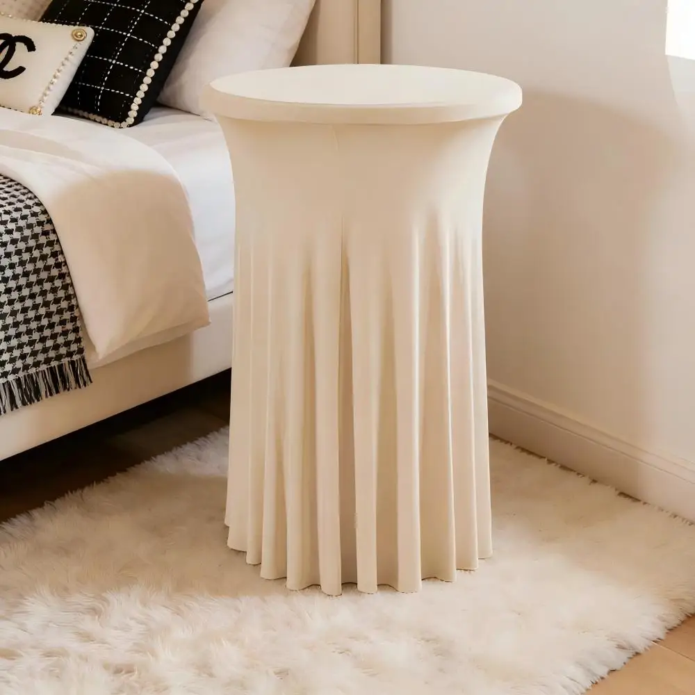 Weiße Farbe, hochwertige Cocktail-Tischdecke, Rock-Stil, modern, elegant, kommerzielle Besprechung, Bar, runde Sonnenblume, elastische Abdeckung – Detail 12
