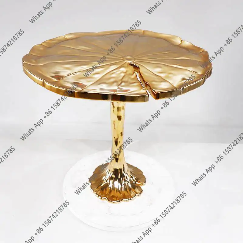 X69 Living Room Creative Cloud Coffee Table Electroplated FRP Flower Irregular Side Table Coffee Table Customization