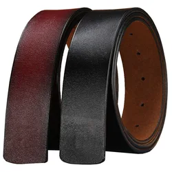 2.8cm 3.0cm 3.3cm 3.5cm 3.8cm Leather Belt Body No Buckle for Smooth Automatic Pin Buckle Belt Strap Without Buckle Men Women