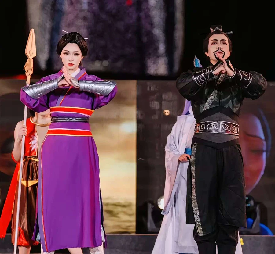 Filme ne zha 2 nezha mãe pai cosplay trajes nezha demônio menino li jing yin fu ren carnaval festa peruca roupas terno antigo