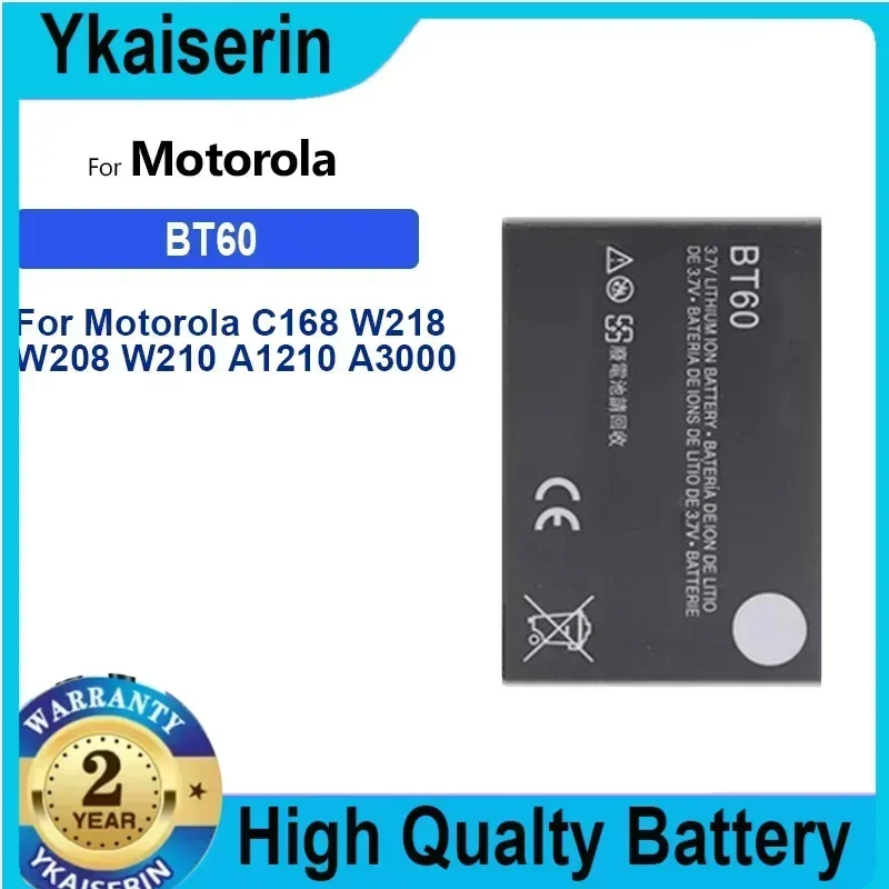Аккумулятор BT60 на 1130 мА · ч для Motorola W218 W208 W210 A1210 A3000 BT60 ME511 ME502 Q8 V360 V361i V980 C975 E1000 A732 C168