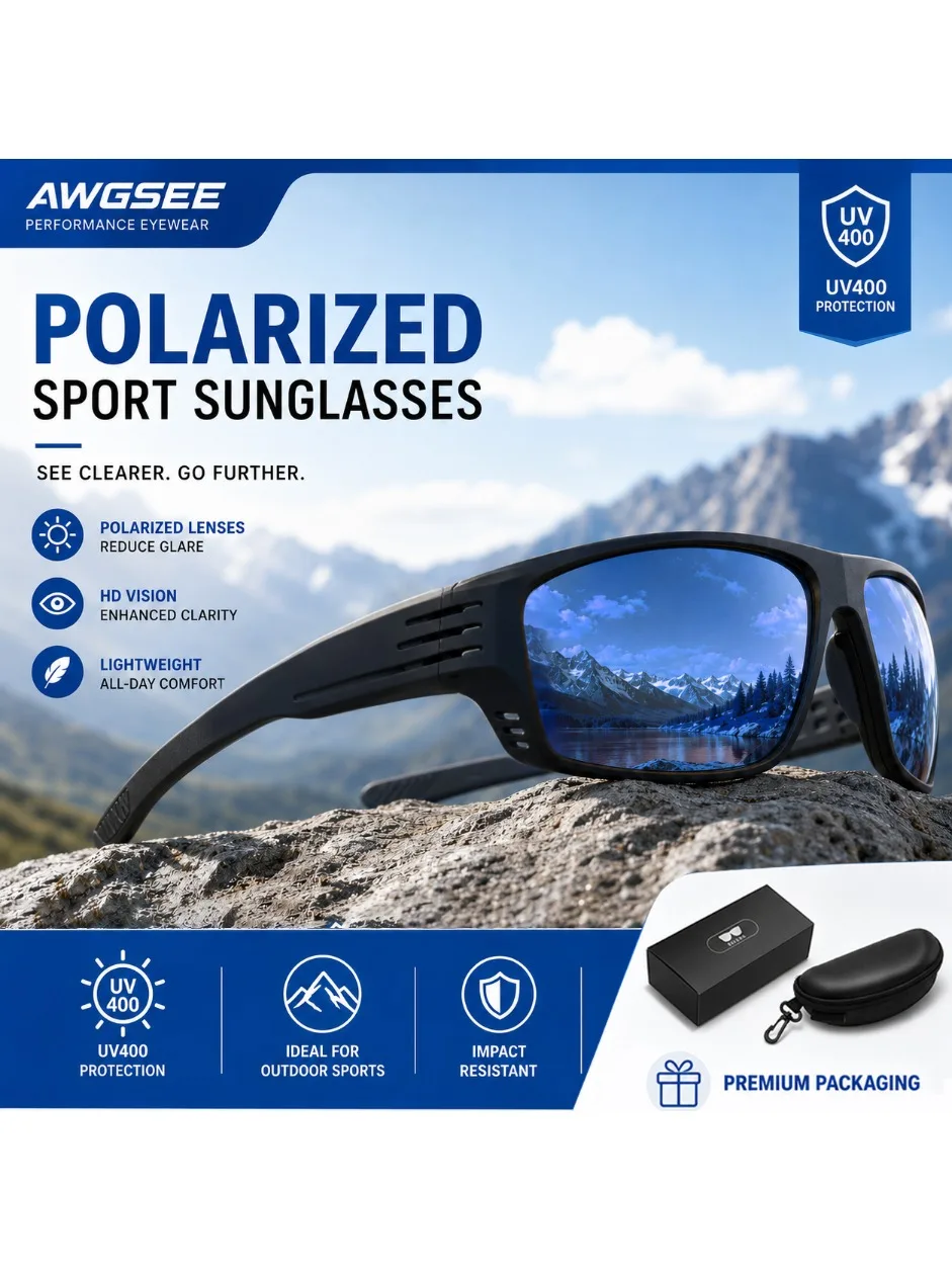 AliExpress NONE Sports Fishing Polarized Sunglasses Classic Driving Shades UV Protection for Men Women Outdoor Running Cycling with packaging