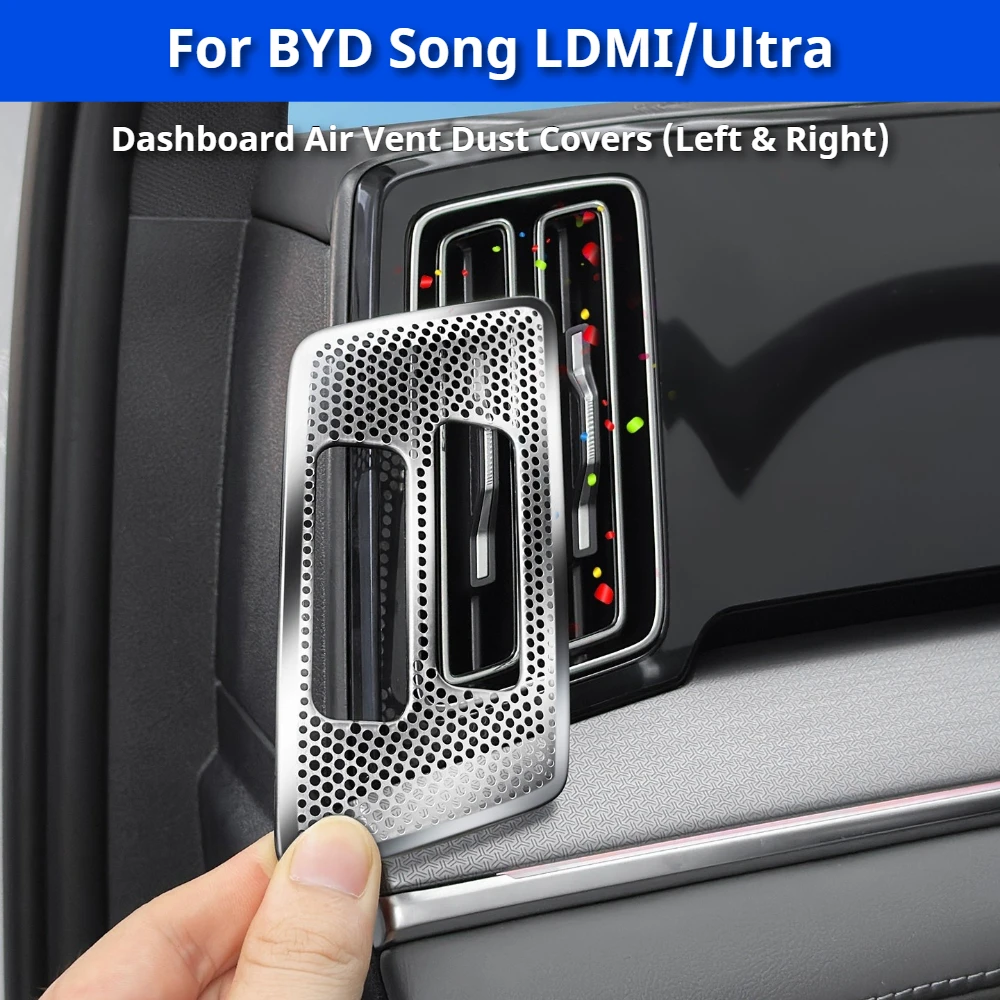 Fit For BYD Song L Dmi Song Ultra Central Control Both Sides Air Outlet Cover Metal Dustproof Cover Interior Accessories