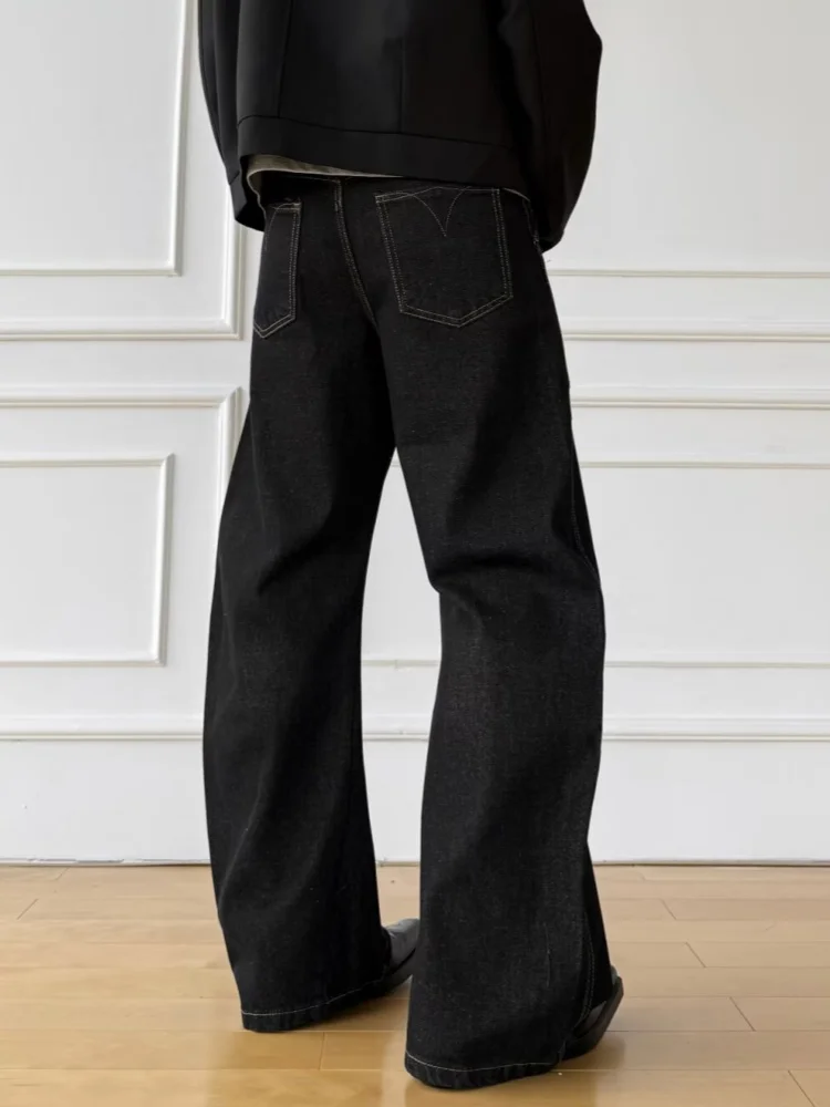 2026 Ropa Y2K Fashion Flower Embroidery Black Baggy Jeans Pants For Men Clothing Straight Casual Denim Trousers Pantalon Hombre