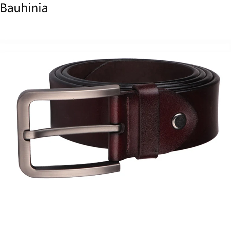 Fashion Vintage style pin buckle cow genuine leather belts for men 100-135cm high quality mens belt Jeans suit trouser belt