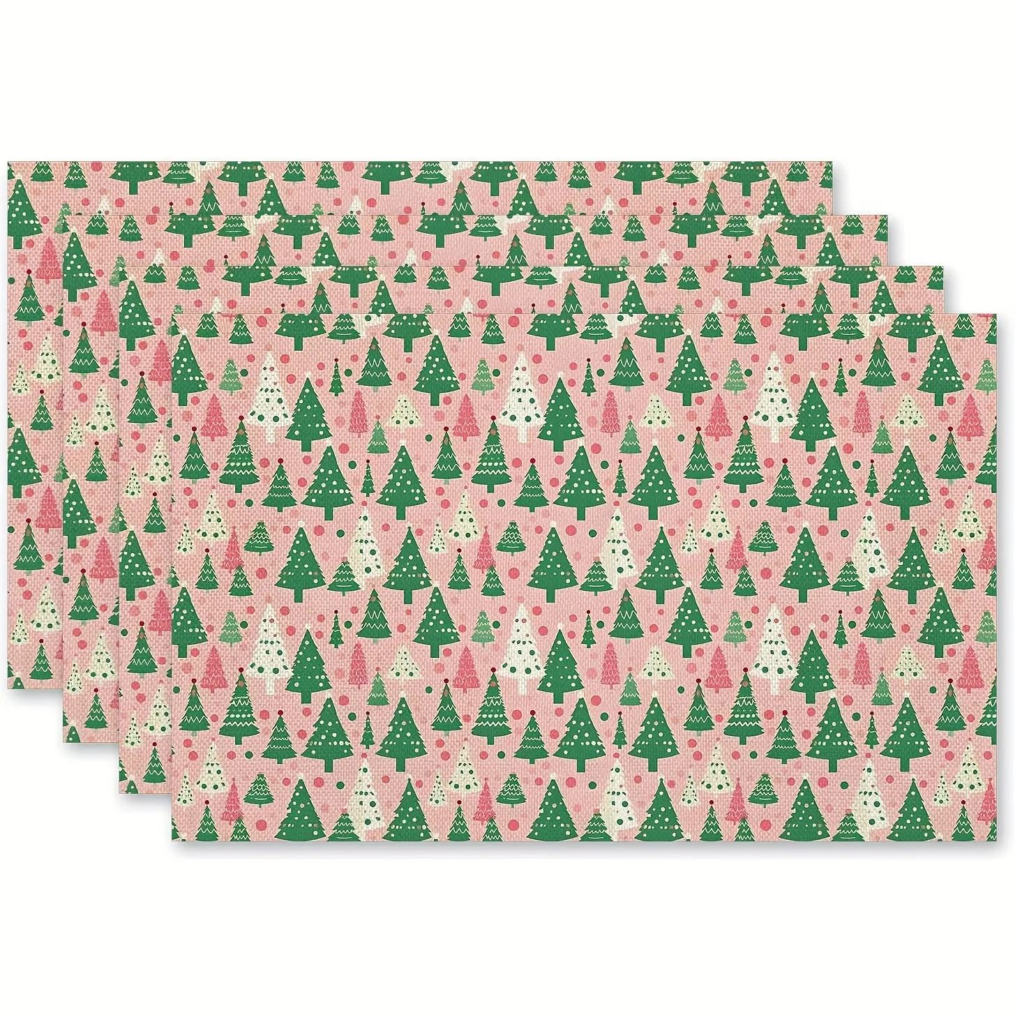 Multi Style Christmas Tree Black Background Printed Placemats Heat Resistant Modern Xmas Night Party Indoor Table home Decor