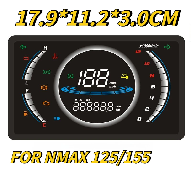

Universal Motorcycle Digital Speedometer For NMAX 125 155 LCD Gauge with Water Temperature