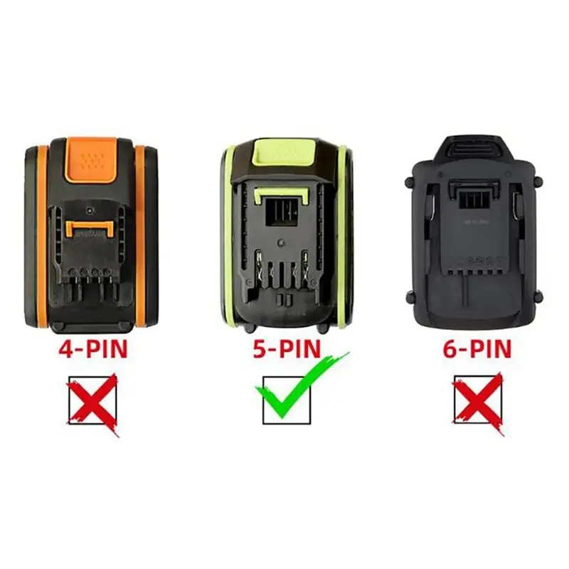 AD23-BSB18GWL Converter Adapter For 18V Battery To Worxgreen Tool For Worxgreen 5-Pin Wide Interface