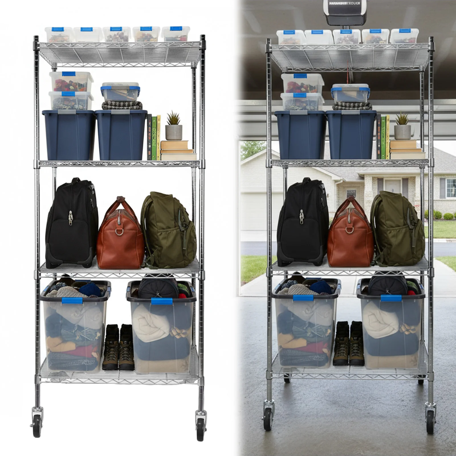 

5-Tier 70.87x59.76x23.98in Pantry Shelves Each Layer Support 250KG Shelving Units and Storage Rack for Office Basement Warehouse