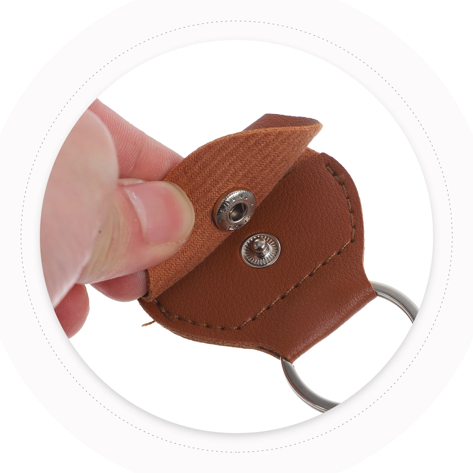 

Guitar Pick Storage Bag Plectrum Holder Capo Charm Picks Portable Metal Container PU Keychain nament Small Accessories