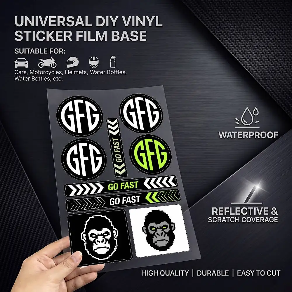 FOR Go Fast Gorilla Waterproof Reflective Scratch Cover Sticker Universal Decor Decal For Car Motorcycle Helmet Refrigerator - view 3