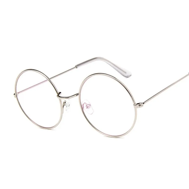 Round Glasses Frame Man Anti Blue Light Glasses Woman Fake Glasses Gold Optical Eyeglasses Frame Transparent Clear Lens