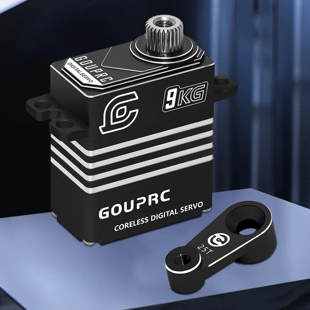 9KG Waterproof RC Servos with 25T RC Horn All Metal Coreless Digital Servos for 1/18 -4 -6 SCX10 III Upgrade Servo Parts