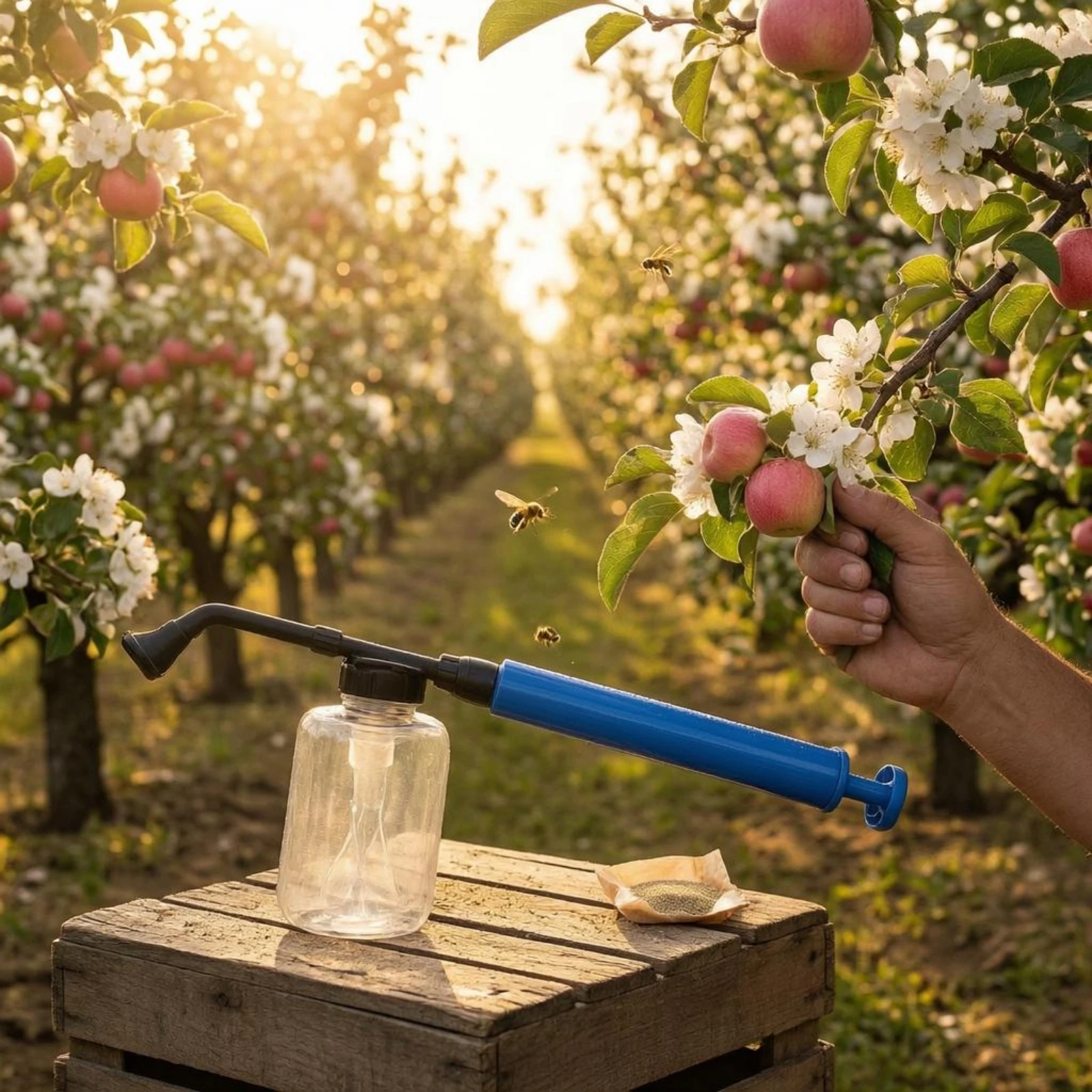 Manual Fruit Pollinator Detachable Container Handheld Pollination Tool Agriculture Equipment Compact