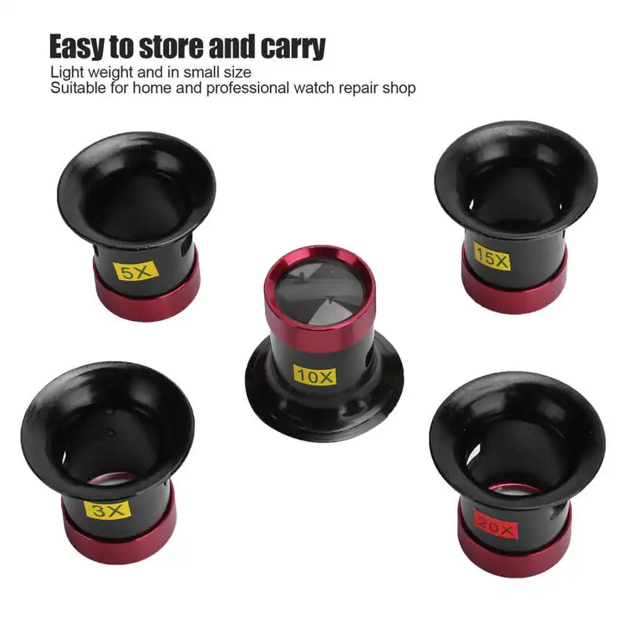 Watchmakers Magnifier Tool Portable Monoculars Magnifier 3X 5X 10X 15X 20X Magnifying Glass Eye Lens Repairing Magnifier Tools