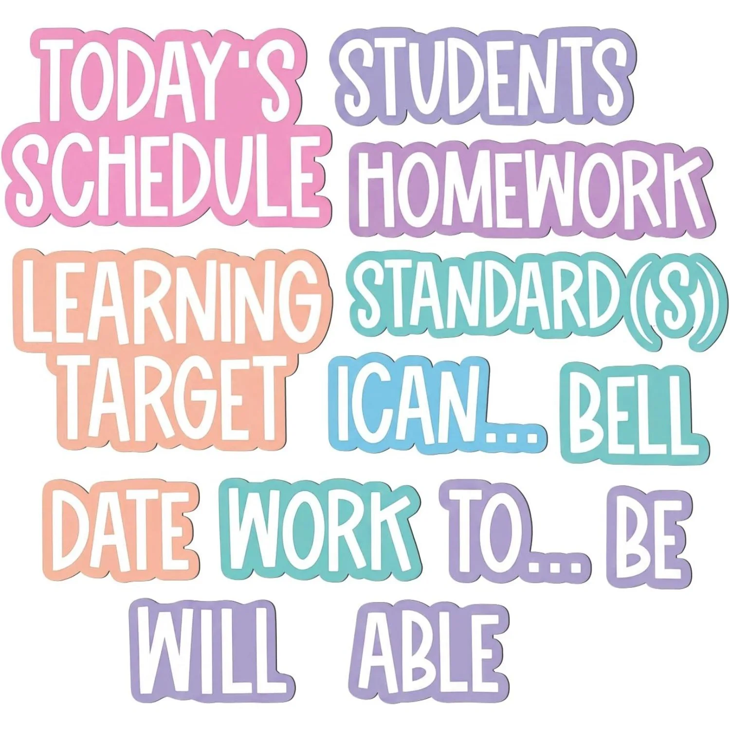 13Pcs Themed Magnetic Daily Schedule Stickers Rewritable Whiteboard Labels for Bulletin Board Decor