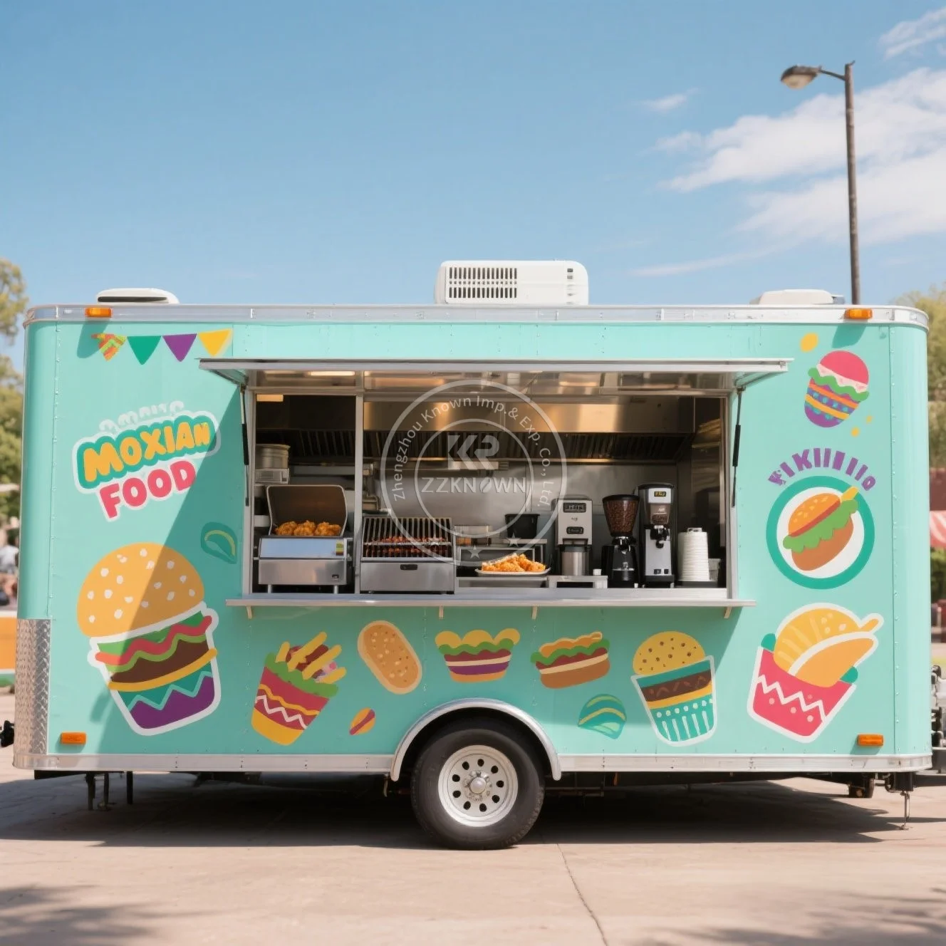 

2025 Stainless Steel BBQ Concession Trailer Coffee Cart Hot Dog Ice Cream Mobile Food Truck With Equipment