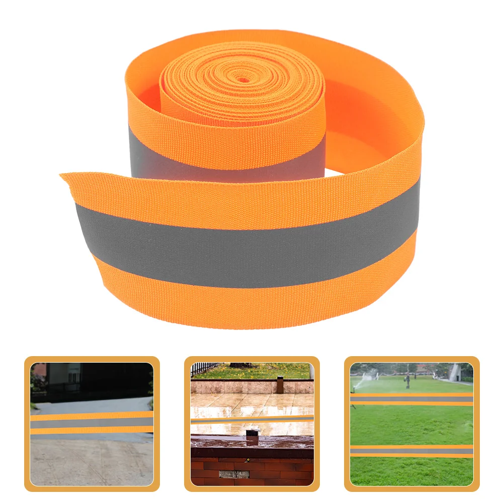 Reflective Webbing Expandable Clothing Ribbon Polyester 50M High Reflectivity Safety Fabric Tape for Sewing