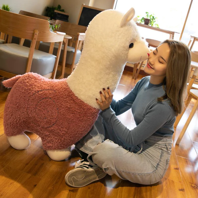 Juguetes de peluche de Alpaca gigante, muñecos de peluche suaves de animales de moda, silla de oficina, sofá, almohadas Kawaii, regalo de cumpleaños para niños y niñas