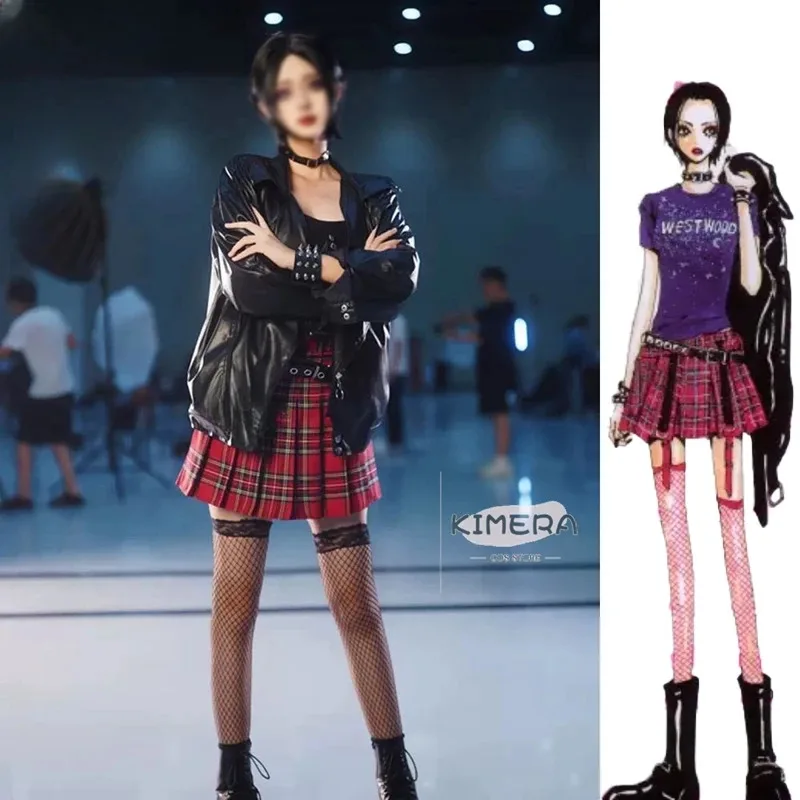 أزياء أنيمي مانغا نانا التأثيرية أوساكي أزياء نانا التأثيرية الجوارب المختنق شعر مستعار المرأة القوطية الشرير أزياء تنكرية لحفلات الهالوين #2