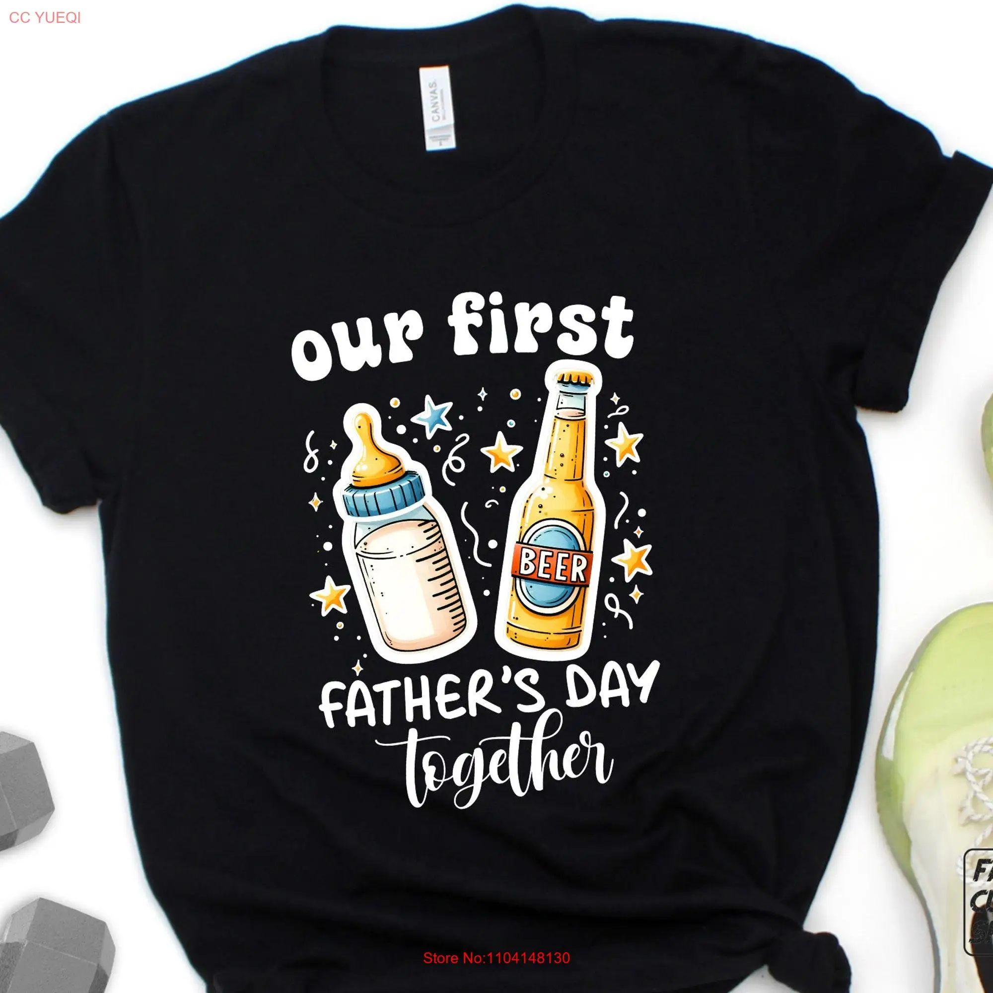 Our First Fathers Day Matching T Shirt Dad and Me Father' s s Birthday for Husband Baby Match E0133 long or short sleeves