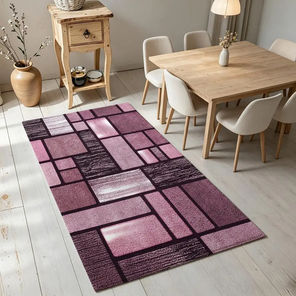 2D 1 piece geometric mosaic, soft and comfortable, easy to care, machine washable indoor rug, suitable for under dining table, living room sofa, bedroom corner, entryway, kitchen floor, rustic home decoration