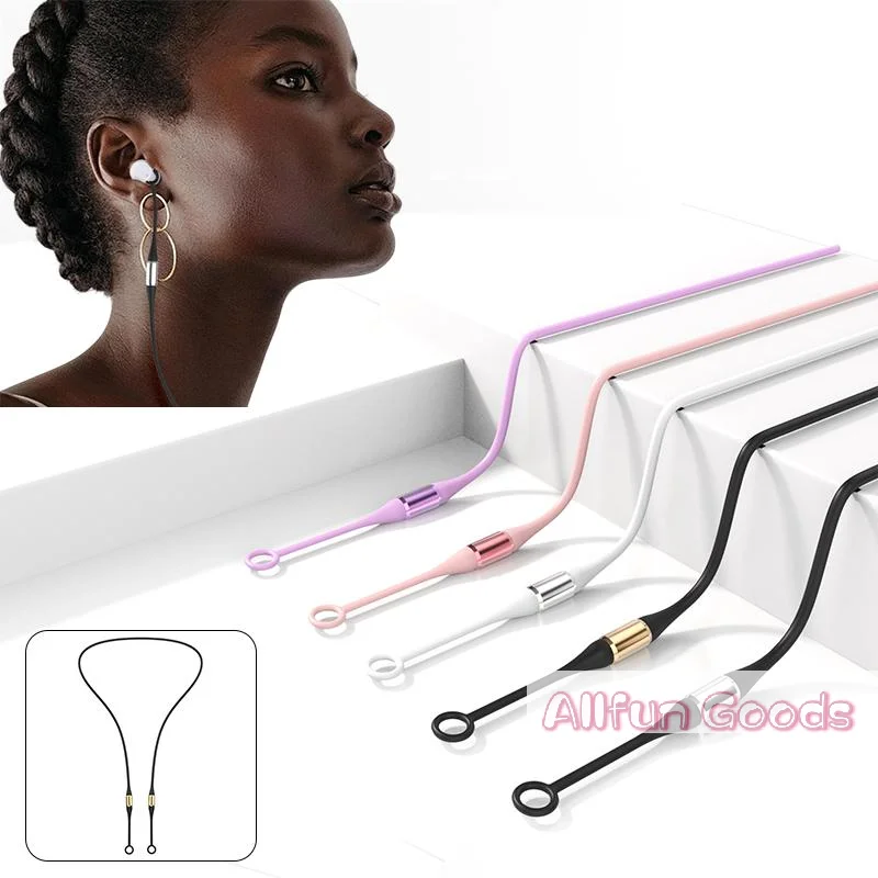 Earplug Lanyard With Magnetic Tensile Safety Rope Ear Plug Holder Flexible Silicone Earplug Link Suitable For Detachable Earplug