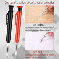 Pack 8-Piece 2.8Mm Mechanical Carpenter Pencils Set With 48 Refills, Construction Use Long Nib Deep Hole Marker