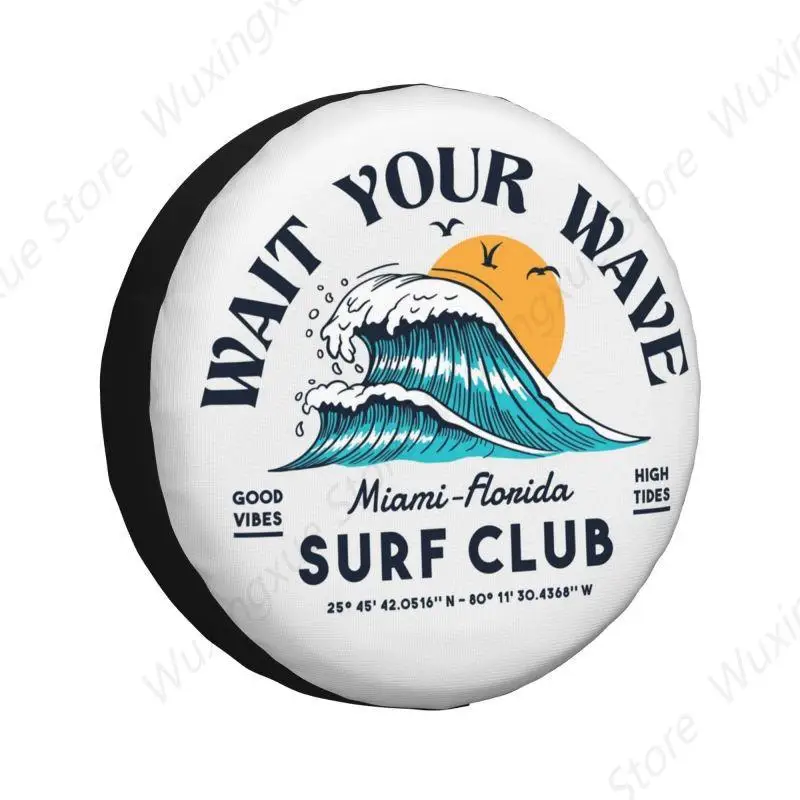 Wait Your Wave Sure Club Spare Tire Cover for RAV4 Prado Jeep RV SUV 4WD 4x4 Summer Surfing Surfer Car Wheel Protector Covers