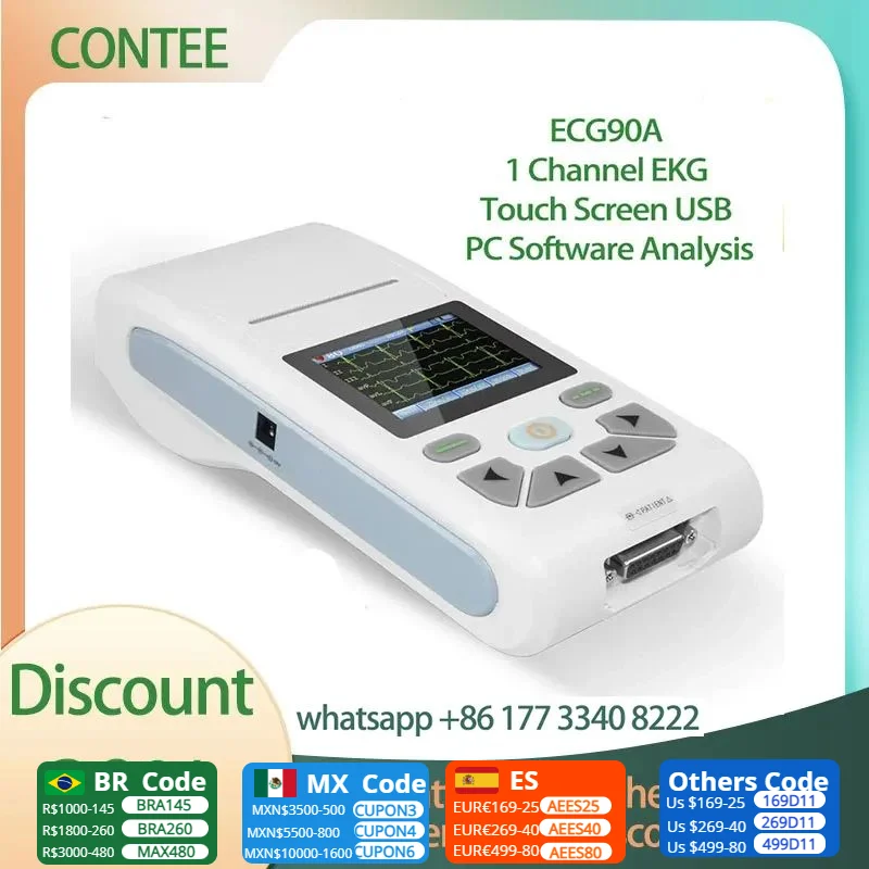 

CONTEC 12-Channel ECG/EKG Machine Electrocardiograph, PC software, Touch Screen ECG90A ECG 90A