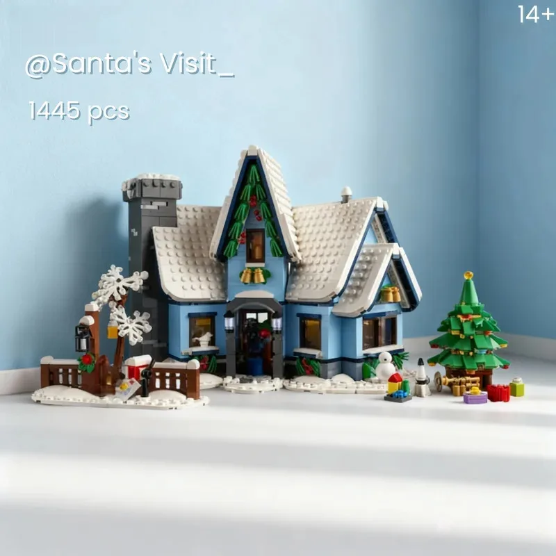 

1445 шт., креативная модель Санта-Клауса, сборка строительных блоков, игрушка для мальчиков и девочек, подарок на Рождество и день рождения 10293